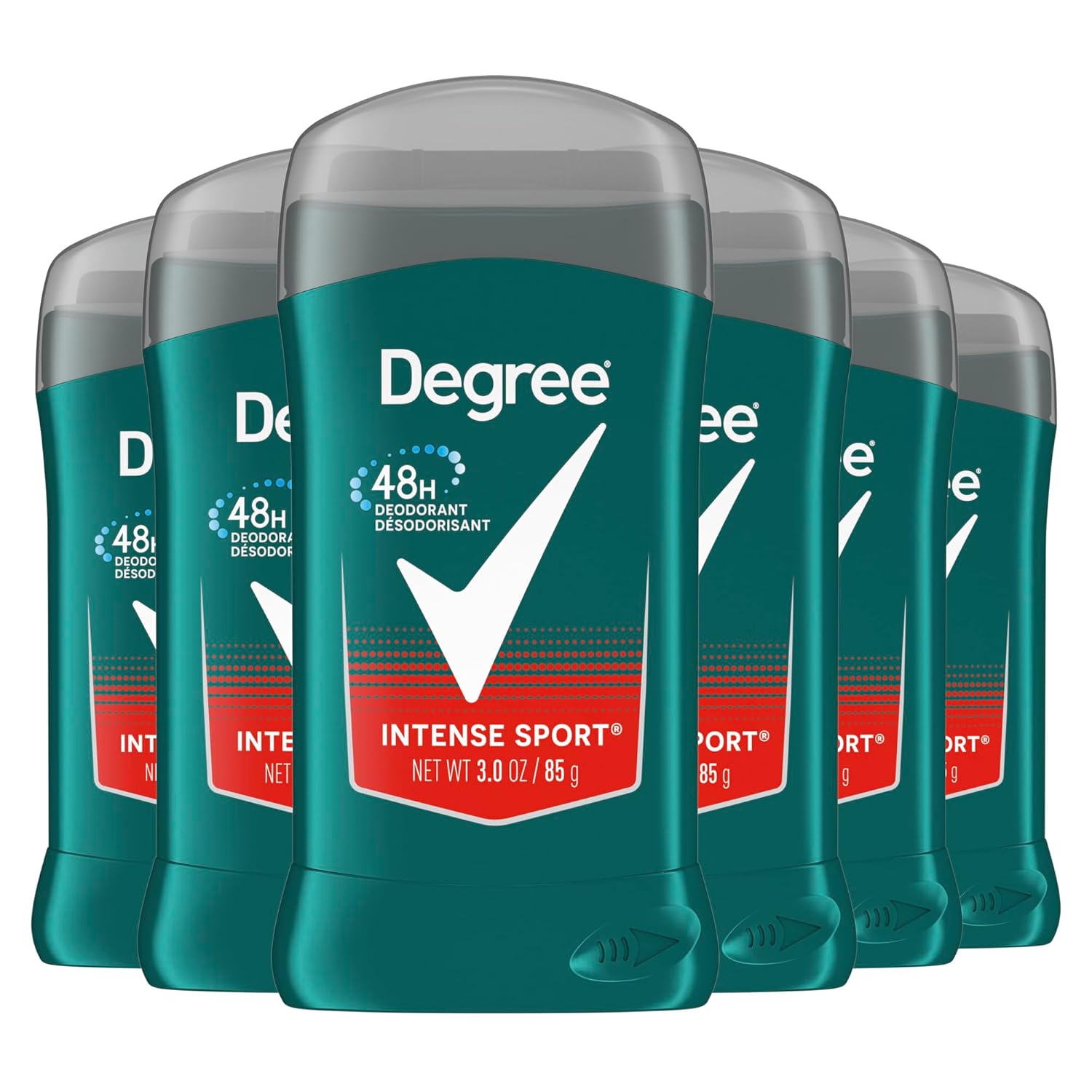 Pack of 6 Degree Men Original Aluminum Free Deodorant for Men, 48-Hour Odor Protection, Intense Sport, 3 Ounce (Pack of 6)